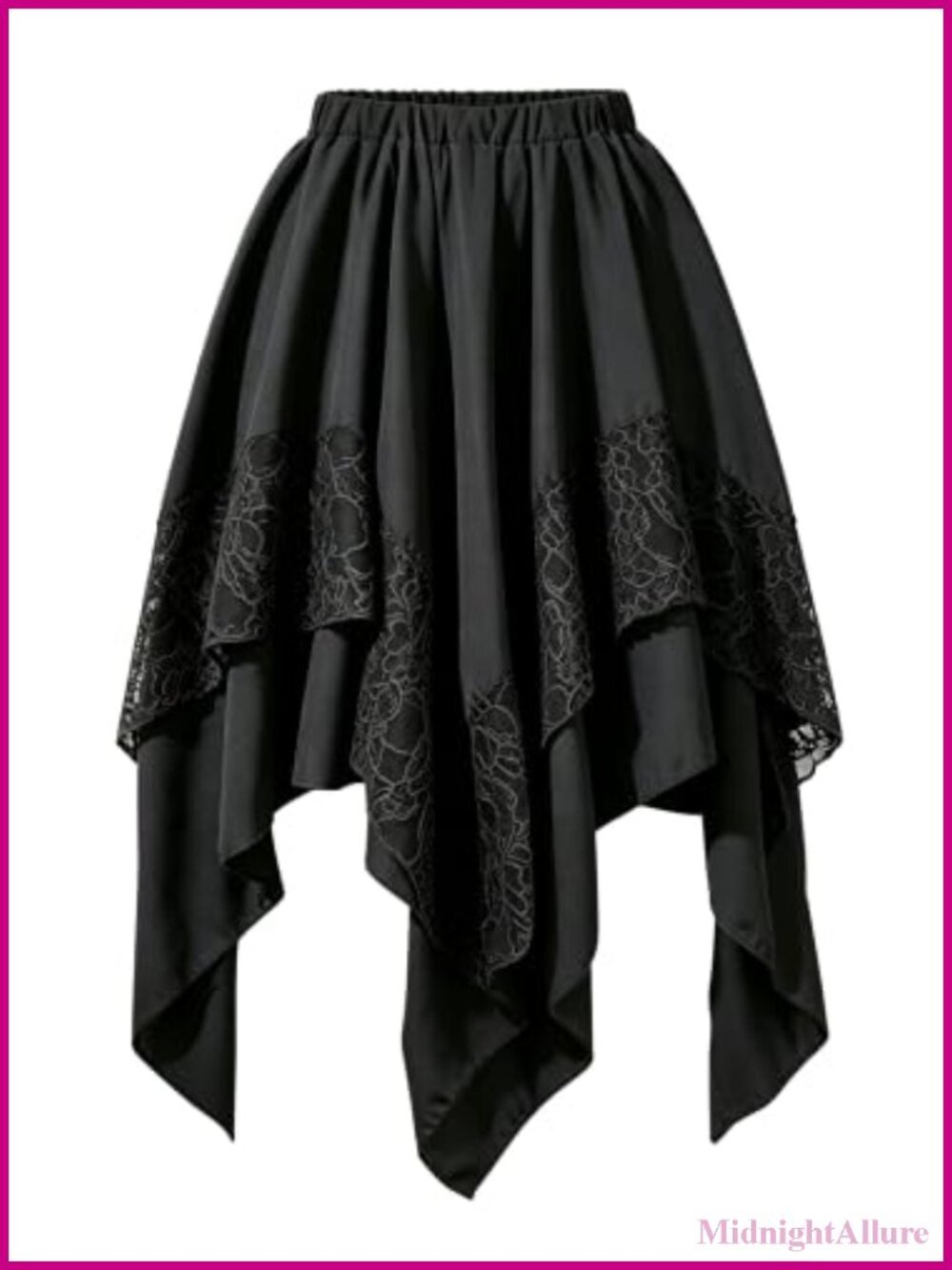 Women's Renaissance Pirate Fairy Skirt Asymmetrical Lace Midi Skirt Flowy